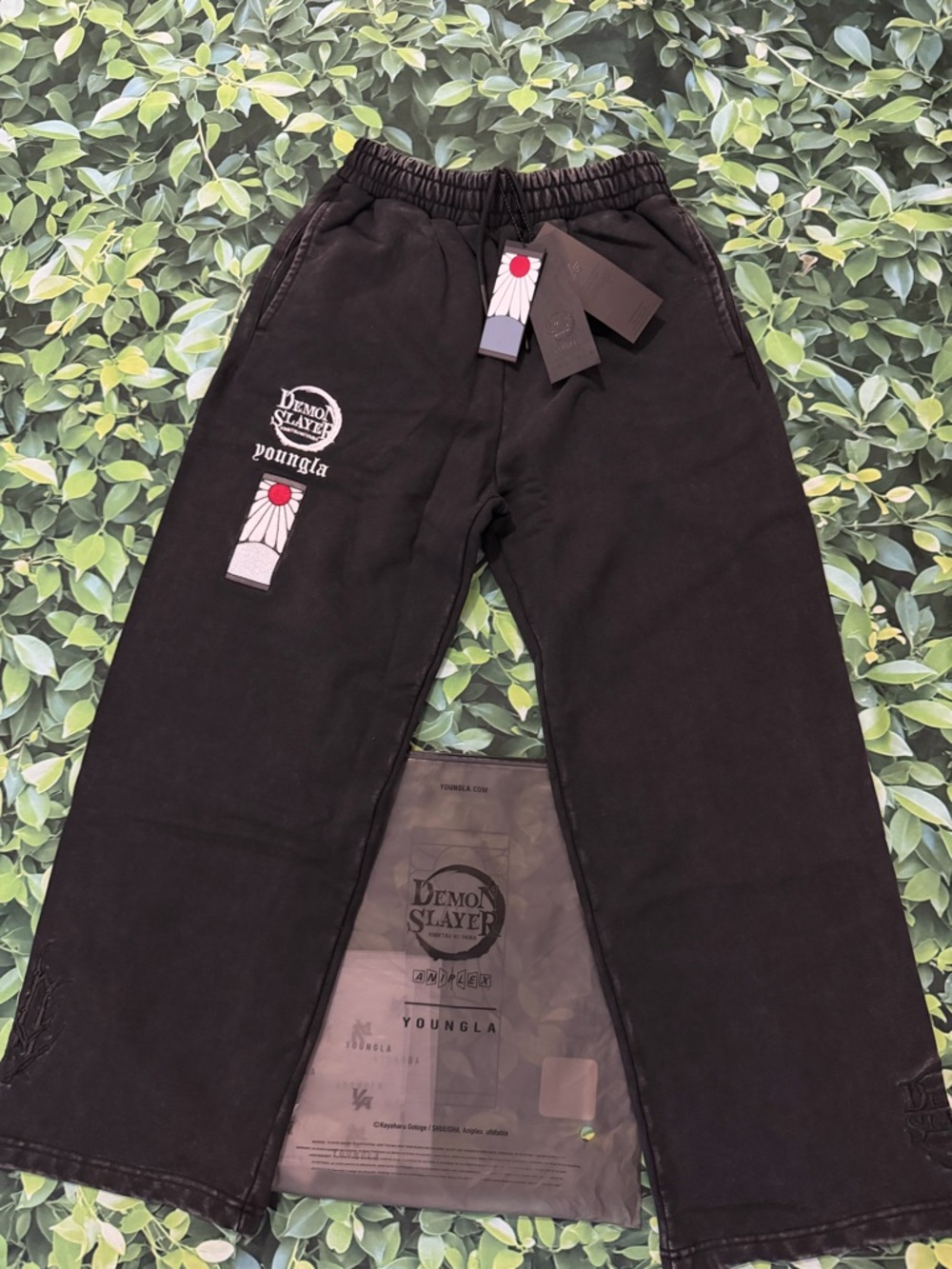 Youngla Black Demon Slayer Graphic Sweatpants